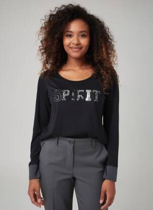 T-shirt manches longues manches longues noir KALAÏS femme