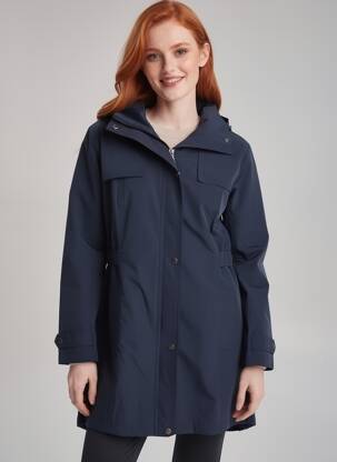 Parka manches longues a capuche bleu KALAÏS femme