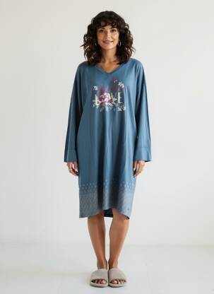 Chemise de nuit col v bleu TRIUMPH femme