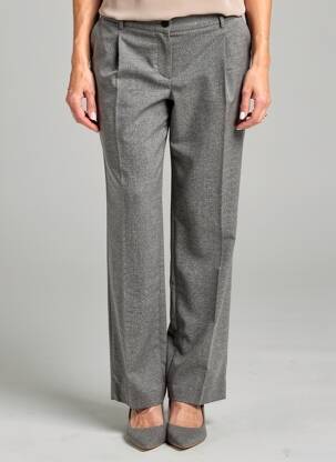Pantalon droit fermeture zippée sous rabat boutonné taille normale gris PAUPORTÉ femme