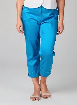 Pantacourt stretch taille normale bleu CHRISTINE LAURE femme