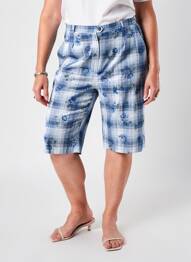 Bermuda taille à pinces taille normale bleu PIER BÉ femme