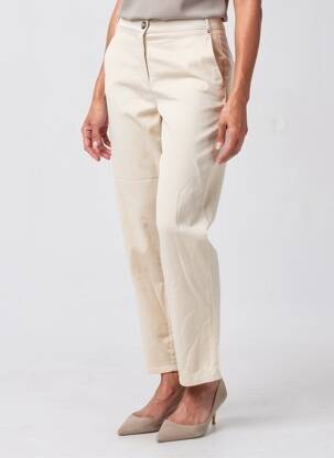 Pantalon chino tissage popeline taille normale beige TONI femme