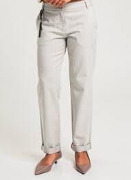 Pantalon chino tissage popeline taille normale beige OLSEN femme