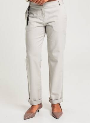 Pantalon chino tissage popeline taille normale beige OLSEN femme