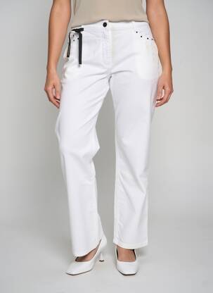Pantalon droit stretch taille normale blanc OLSEN femme