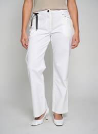 Pantalon droit stretch taille normale blanc OLSEN femme