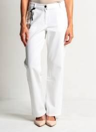 Pantalon droit stretch taille normale blanc OLSEN femme