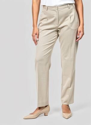 Pantalon slim poches taille haute beige JANINE PAUPORTÉ femme