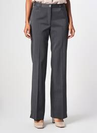 Pantalon droit taille à pinces taille haute gris QUATTRO femme