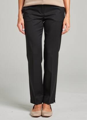 Pantalon droit tissage crêpe taille haute marron QUATTRO femme