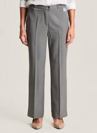 Pantalon droit taille à pinces taille normale bleu QUATTRO femme