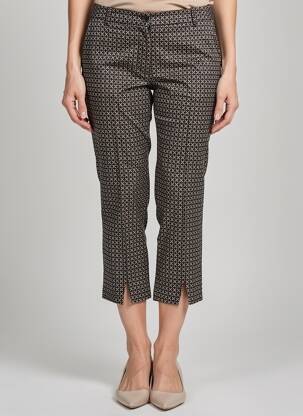 Pantalon 7/8 tissage popeline taille normale noir CHRISTINE LAURE femme