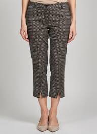 Pantalon 7/8 tissage popeline taille normale noir CHRISTINE LAURE femme