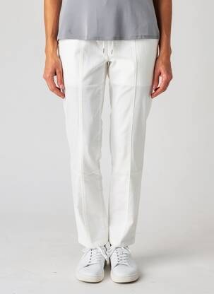 Pantalon slim taille élastique taille normale blanc FRANK WALDER femme