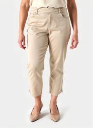 Pantalon 7/8 tissage popeline taille normale beige RABE femme