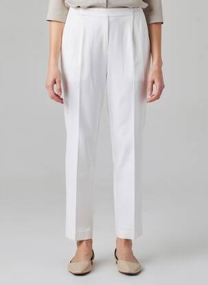 Pantalon slim taille élastique taille normale blanc FINNKARELIA femme