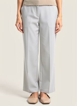 Pantalon droit taille élastique taille normale gris FRANK WALDER femme