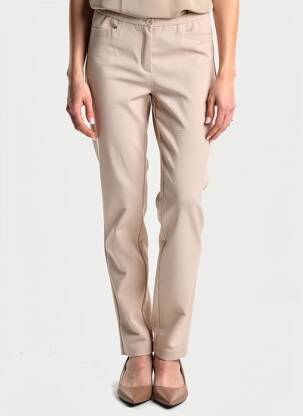 Pantalon slim taille élastique taille normale beige FRANK WALDER femme