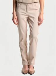 Pantalon slim taille élastique taille normale beige FRANK WALDER femme