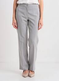 Pantalon droit taille à pinces taille haute gris QUATTR1 femme