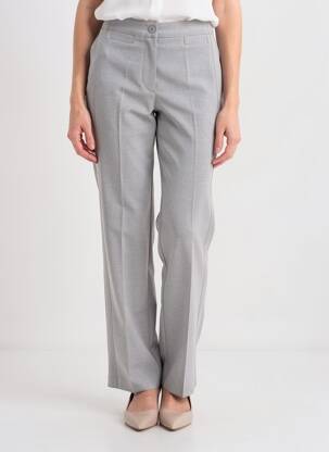 Pantalon droit taille à pinces taille haute gris QUATTR1 femme