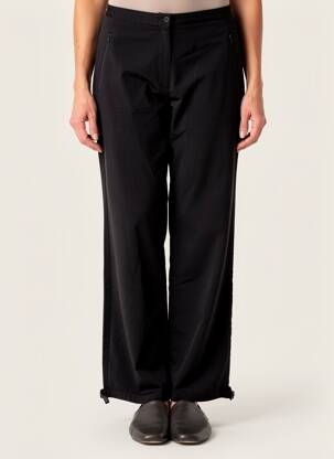 Pantalon droit fermeture zippée sous rabat boutonné taille normale noir LEWINGER femme