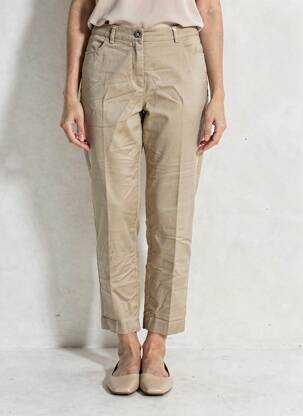 Pantalon chino tissage popeline taille normale beige TONI femme