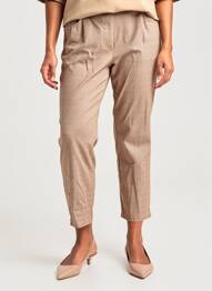 Pantalon 7/8 tissage popeline taille normale marron FRANK WALDER femme