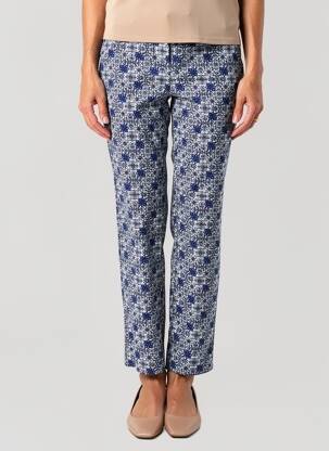 Pantalon slim tissage popeline taille normale bleu CONCEPT K femme