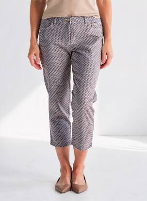 Pantalon 7/8 tissage popeline taille normale orange TONI femme