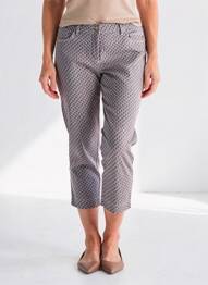 Pantalon 7/8 tissage popeline taille normale orange TONI femme