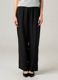 Pantalon droit tissage popeline taille normale noir SOYACONCEPT femme