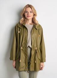 Imperméable manches longues a capuche vert SOYACONCEPT femme
