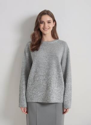 Pull coupe droite manches longues gris SOYACONCEPT femme
