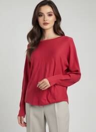 Pull col bateau manches longues rouge SOYACONCEPT femme