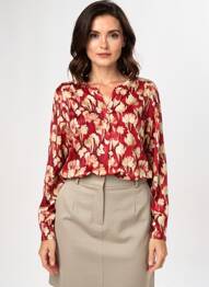 Blouse imprimé fantaisie manches longues rouge SOYACONCEPT femme