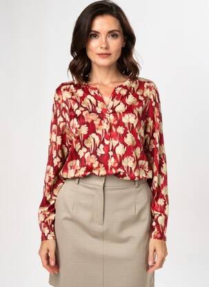 Blouse imprimé fantaisie manches longues rouge SOYACONCEPT femme