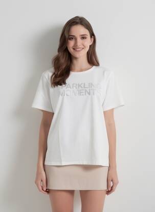 T-shirt coupe droite manches courtes blanc SOYACONCEPT femme
