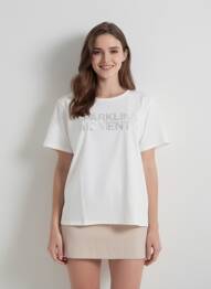 T-shirt coupe droite manches courtes blanc SOYACONCEPT femme