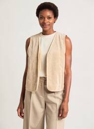 Gilet sans manche col v beige SOYACONCEPT femme