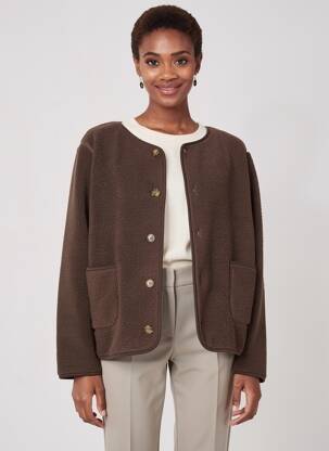 Veste casual col rond marron SOYACONCEPT femme