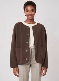 Veste casual col rond marron SOYACONCEPT femme