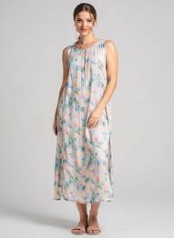 Robe longue tissage popeline sans manche rose COUTURIST femme