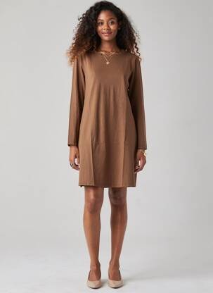 Robe courte manches longues manches longues marron COUTURIST femme