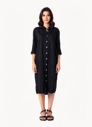 Robe mi-longue manches longues manches longues noir COUTURIST femme