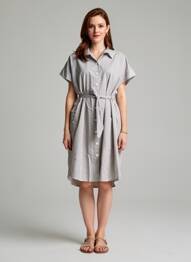 Robe mi-longue manches courtes manches courtes bleu COUTURIST femme