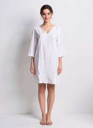 Robe courte manches 3/4 manches 3/4 blanc COUTURIST femme