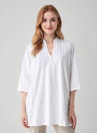 Tunique manches longues col v blanc COUTURIST femme