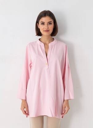 Tunique manches longues col v rose COUTURIST femme